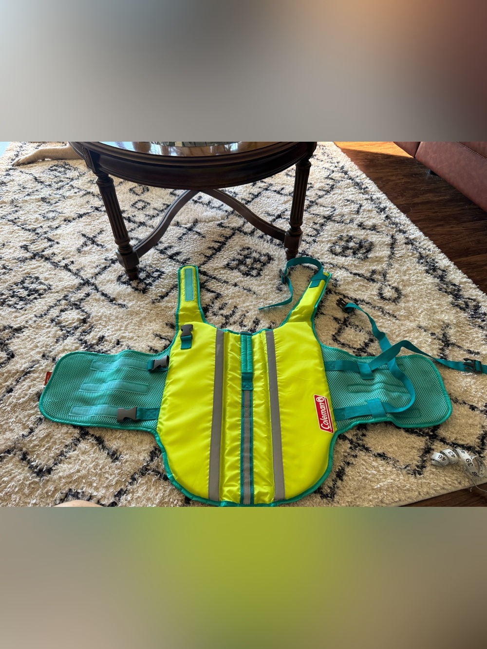 Coleman Neon Yellow and Teal Dog Life Jacket